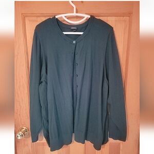 Torrid Green Classic Cardigan Sweater Long Sleeve Button Front Crew Neck Size 5